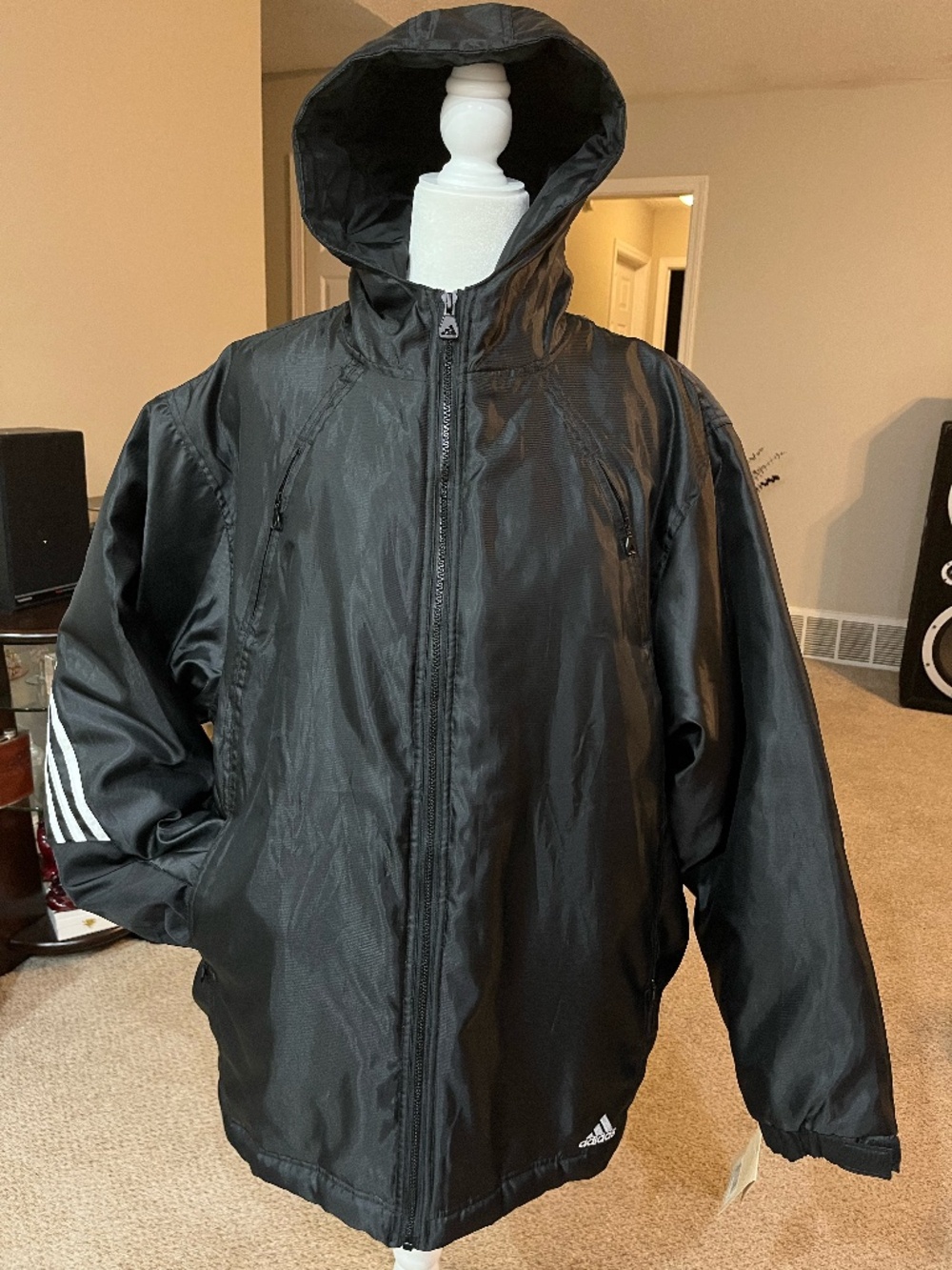 Adidas coat black white